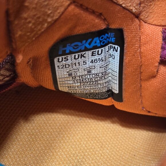 New Hoka One Tecton X 2 Mens Size 12D Running Shoes Cherries Jubilee Flame - Picture 8 of 11